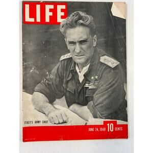 LIFE Magazine June 24 1940 WWII Italy Army Chief Aviation Ads